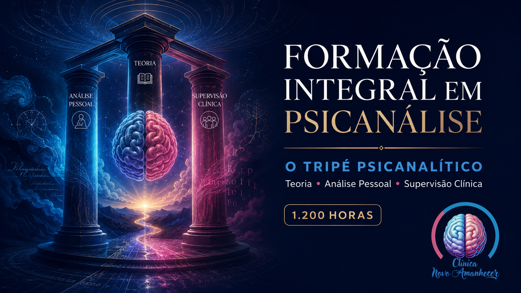 Curso de PsicanáliseFormação Integral em Psicanálise O Tripé Psicanalítico: Teoria, Análise Pessoal e Supervisão Formação teórico-clínica completa • 1.200 horas